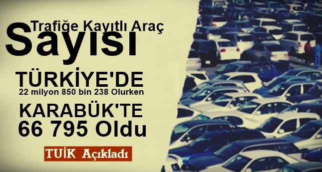 Karabük’te trafiğe kayıtlı araç sayısı Kasım ayı