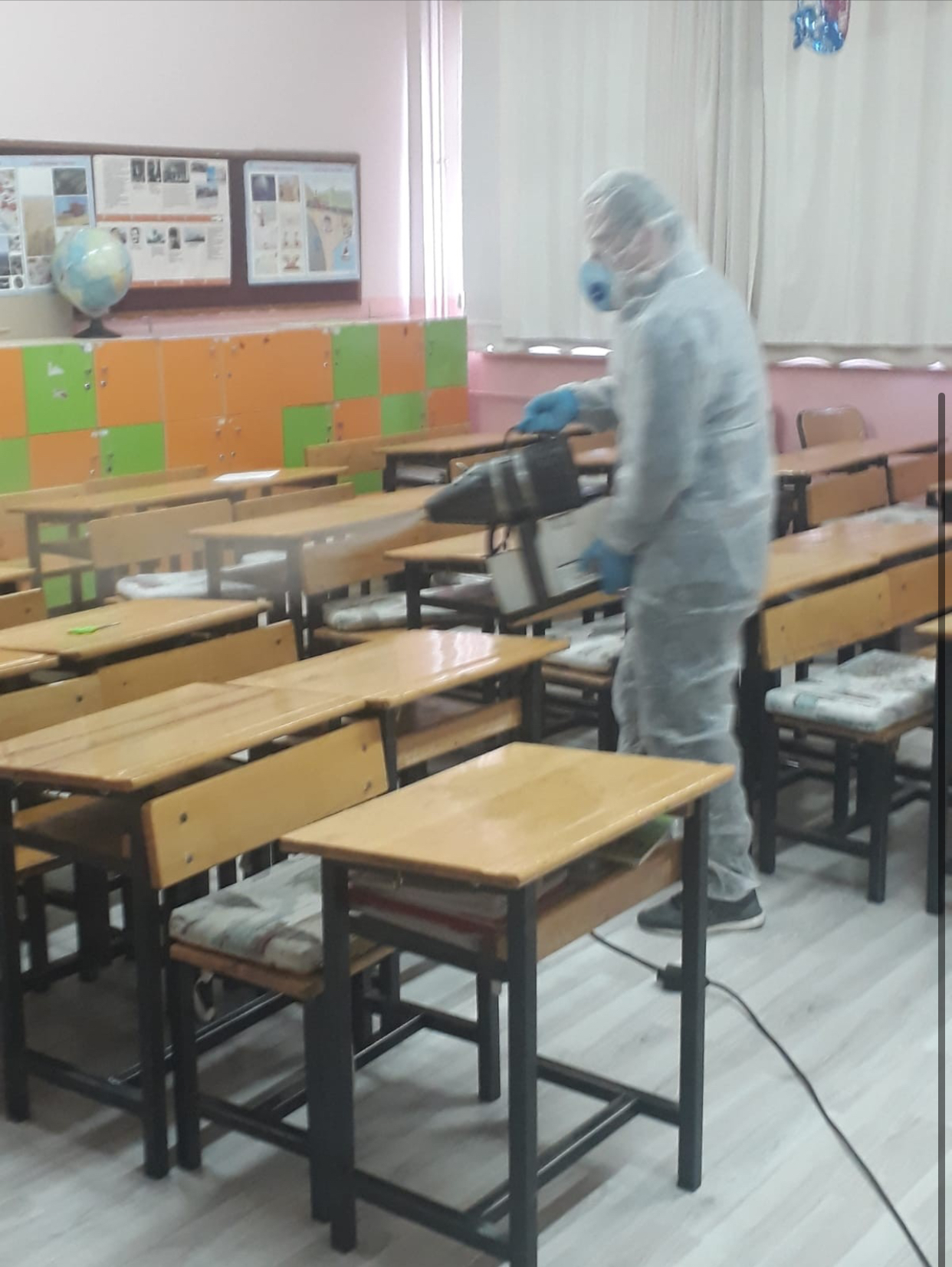Tarihi kentte okullar dezenfekte edildi