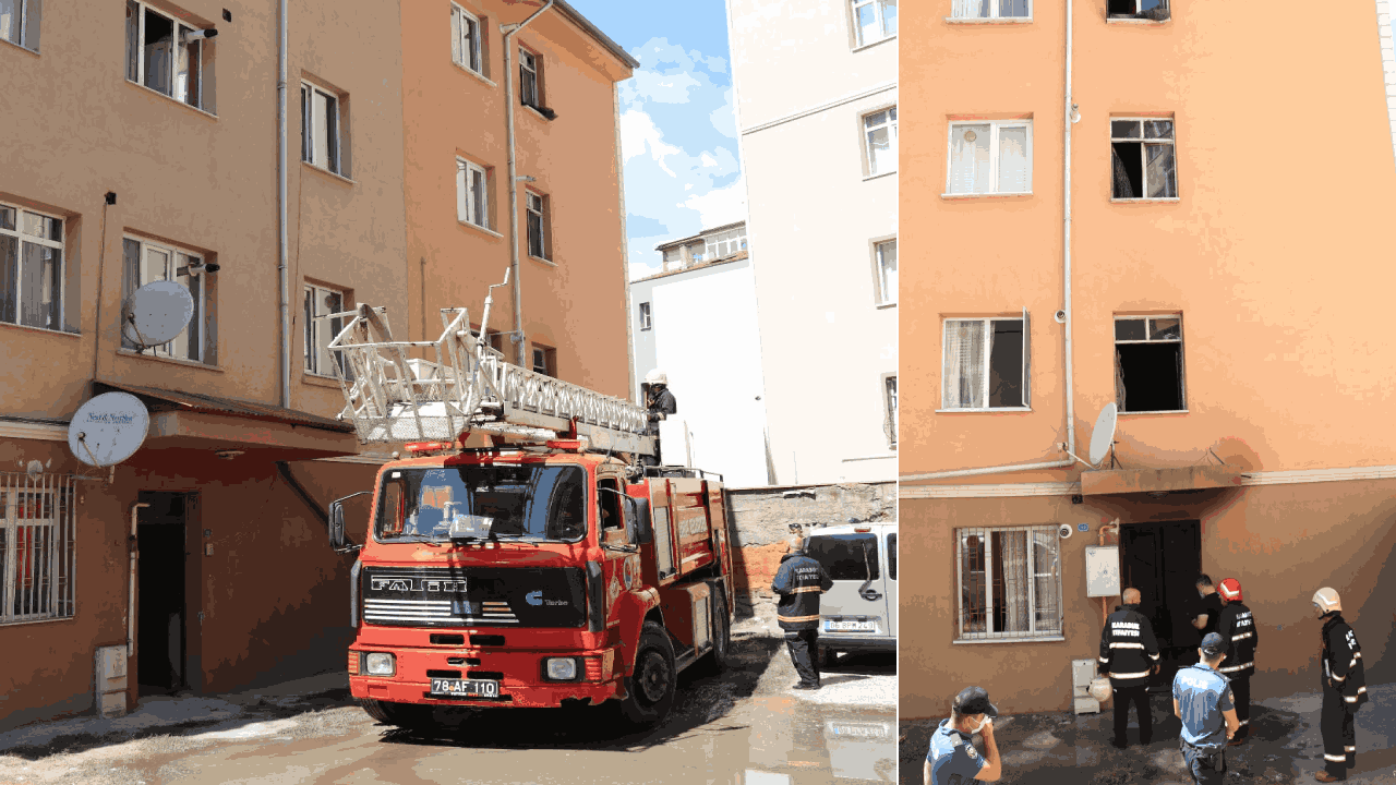 Apartmanda çıkan yangında 2 kişi dumandan etkilendi