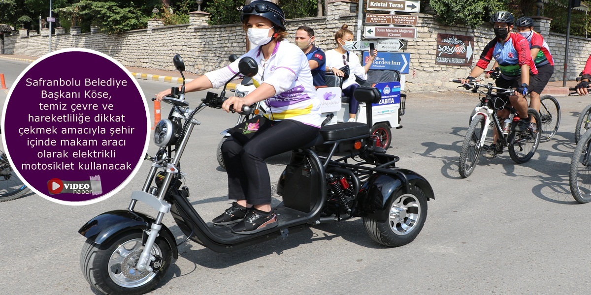 Başkan Köse’nin yeni makam aracı elektrikli motosiklet..