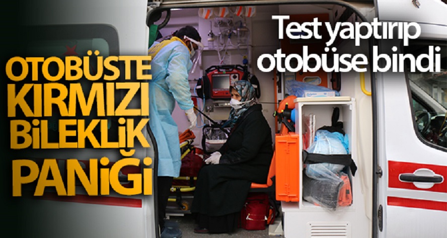 Otobüste kırmızı bileklik paniği