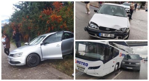 Karabük’te üç farklı noktada meydana gelen trafik kazalarında 2 kişi yaralandı.
