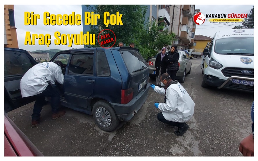 Karabük Soğuksu, Kayabaşı mahallelerinde bir gecede bir çok araç soyuldu.