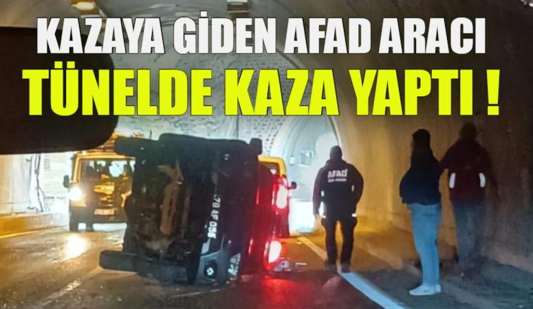 KAZAYA GİDEN AFAD ARACI TÜNELDE KAZA YAPTI !