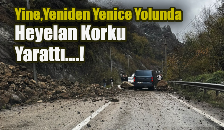 Karabük-Yenice yolu toprak kayması