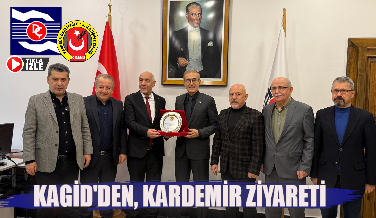 Ziyarette plaket takdimi yapan KAGİD; KARDEMİR YK Başkanı Prof.Dr İsmail