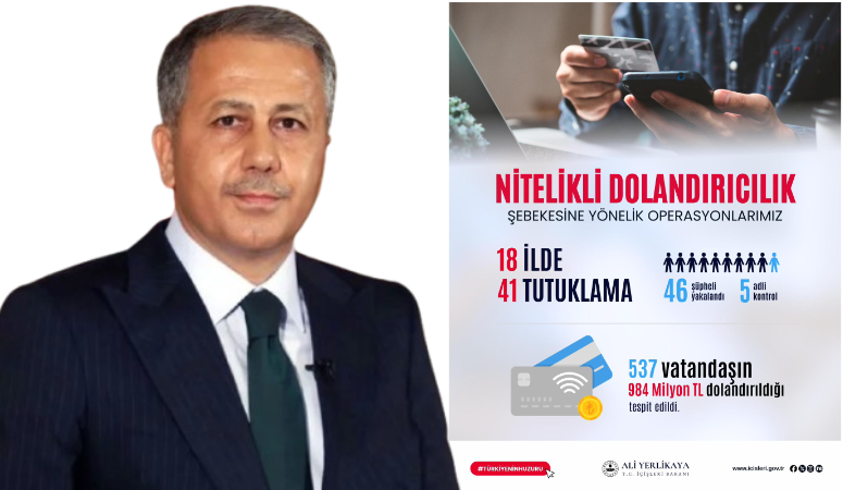 İçişleri Bakanı Ali Yerlikaya, Tekirdağ merkezli tam 18 ilde eş