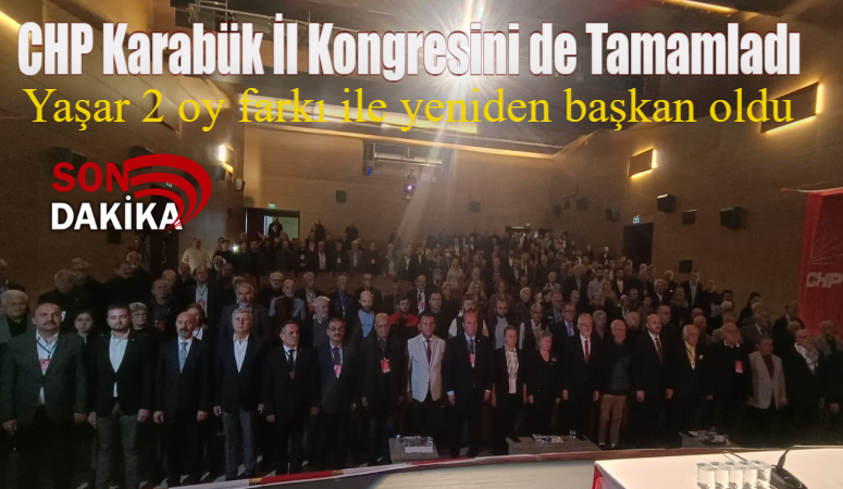 CHP Kongresi Tamamlandı  2 Oy Farkı İle V.Yaşar İl Başkanı Oldu CHP Karabük İl Başkanlığı 39. Olağan Genel Kurulu Gerçekleşti. Kongrede