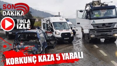 Karabük-Eskipazar D100 Karayolu Karabük çıkışında yaşanan trafik kazasında 5 kişi